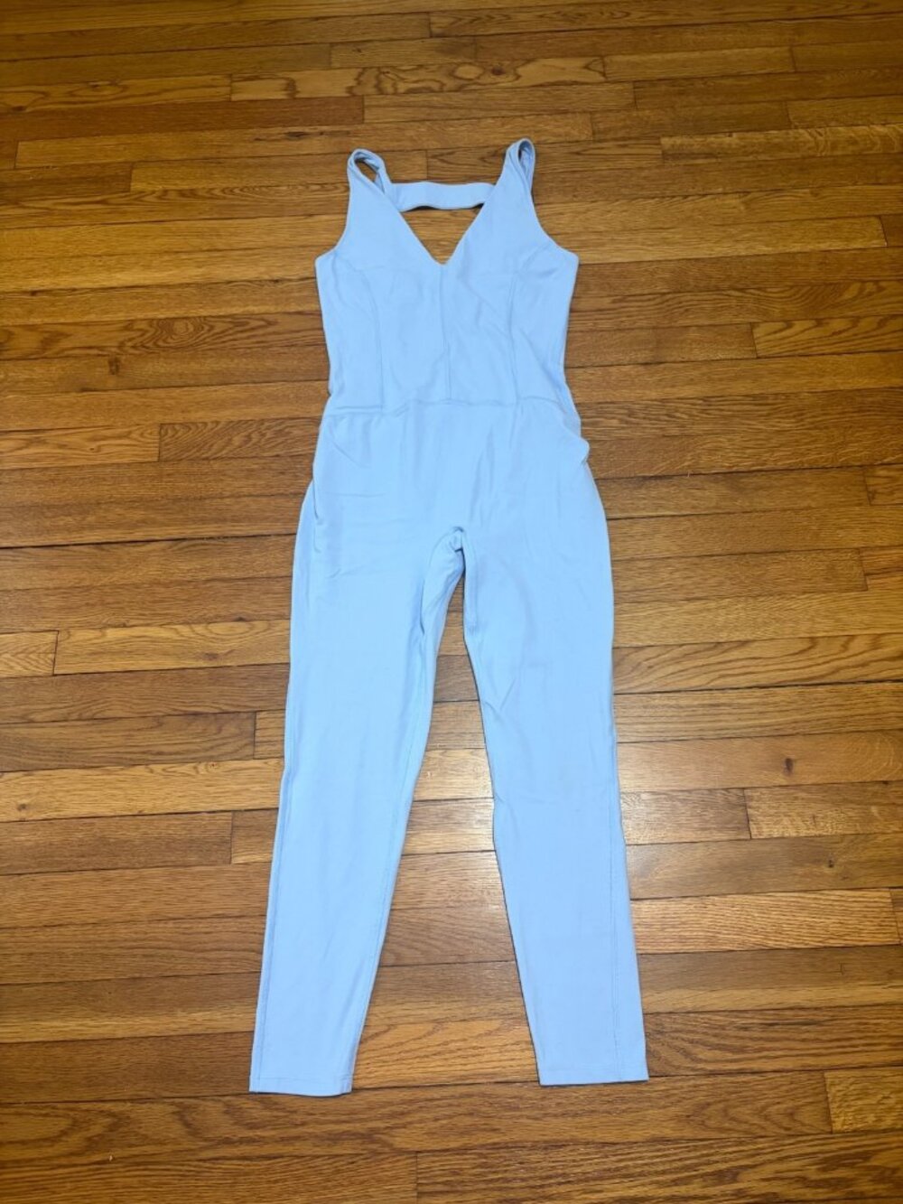 Free People FP Movement Never Better Jumpsuit Size Medium Light Blue Stretch